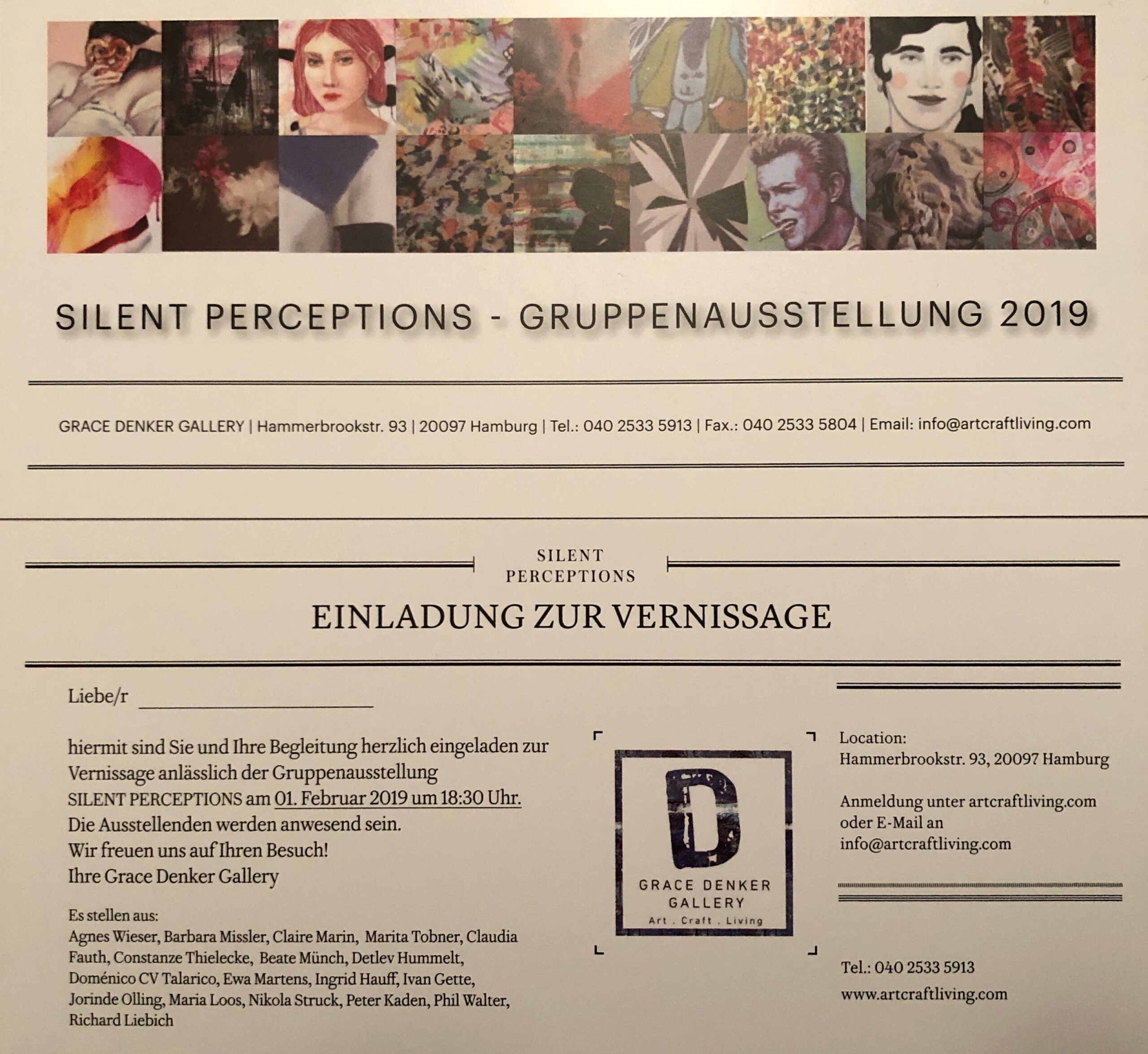 SILENT PERCEPTIONS – Gruppenausstellung 2019